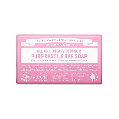 Dr Bronners Cherry Blossom Pure Castile Bar Soap 140g